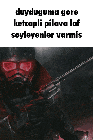 A Picture Of A Man Holding A Gun With The Words Duyduguma Gore Ketepli Pilava Laf Soyleyenler Varmis GIF