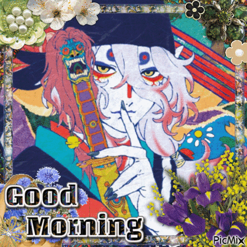 Man Holding Sword With Good Morning Text GIF
