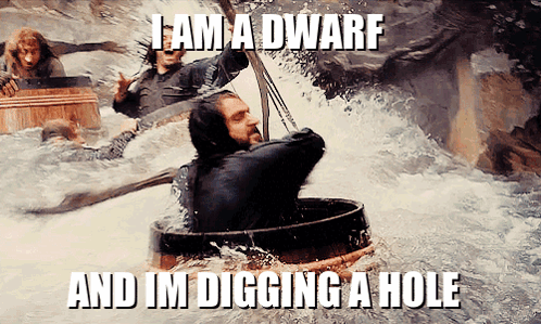 A Picture Of A Man In A Barrel With The Caption I Am A Dwarf GIF