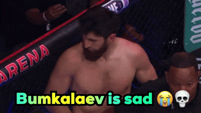 A Picture Of A Man In A Boxing Ring With The Words Bumkalaev Is Sad GIF