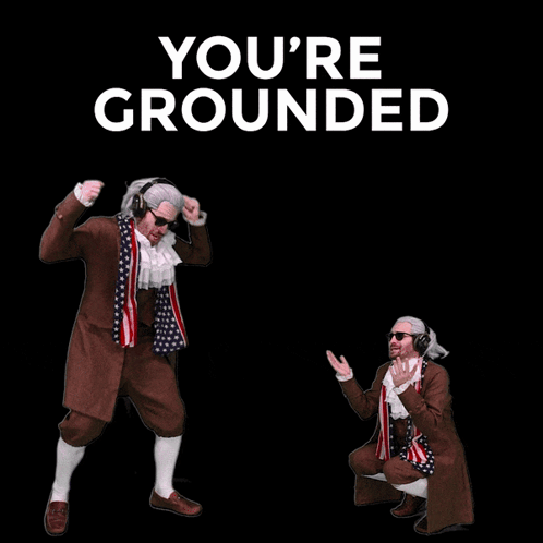 Man In Costume With You Are Grounded Text GIF