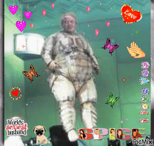 A Picture Of A Man In A Space Suit With The Words World 'S Sexiest Husband At The Top GIF