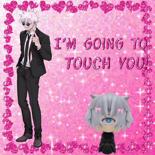 A Picture Of A Man In A Suit And Tie With The Words " I 'M Going To Touch You " GIF