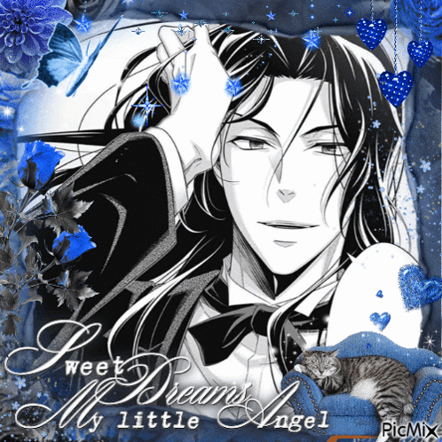 A Picture Of A Man In A Tuxedo With The Words Sweet Dreams My Little Angel GIF