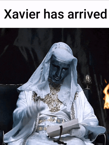 Man In White Robe Xavier Has Arrived GIF