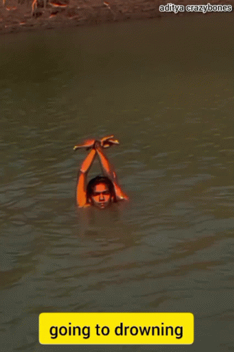a picture of a man in the water with the words going to drowning