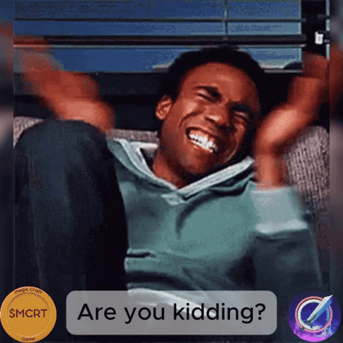 A Picture Of A Man Laughing With The Words Are You Kidding On The Bottom GIF