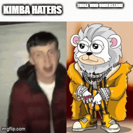 Man Next To Cartoon Monkey GIF