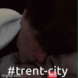 A Picture Of A Man 'S Face With #Trent-City On It GIF