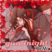 A Picture Of A Man Sleeping With The Words Goodnight Picmix Written On It GIF