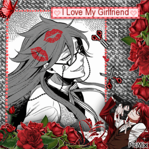 Man Surrounded By Roses Saying I Love My Girlfriend GIF