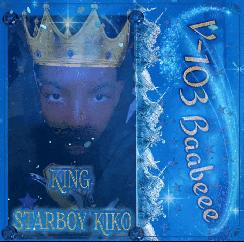 A Picture Of A Man Wearing A Crown And The Name Starboy Kiko GIF