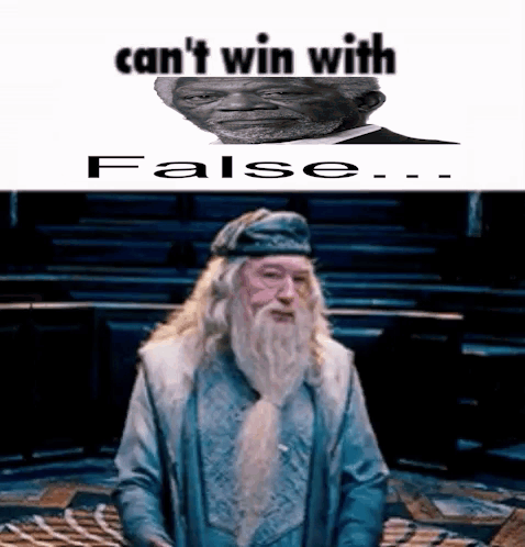 A Picture Of A Man With A Beard And The Words `` Can 'T Win With False '' . GIF