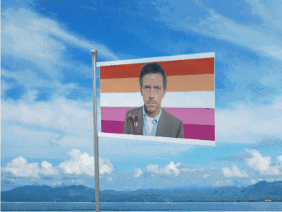 A Picture Of A Man With A Cane Is On A Flag GIF