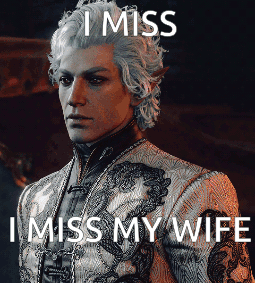 A Picture Of A Man With A Caption That Says ' I Miss My Wife ' On It GIF
