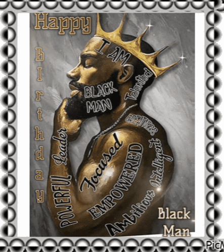 A Picture Of A Man With A Crown On His Head And The Words Happy Birthday GIF