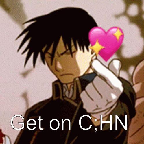 A Picture Of A Man With A Heart And The Words Get On C Hn Below Him GIF