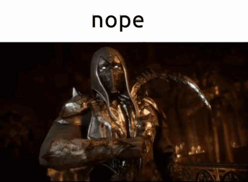 A Picture Of A Man With A Hood And The Word Nope Below It GIF