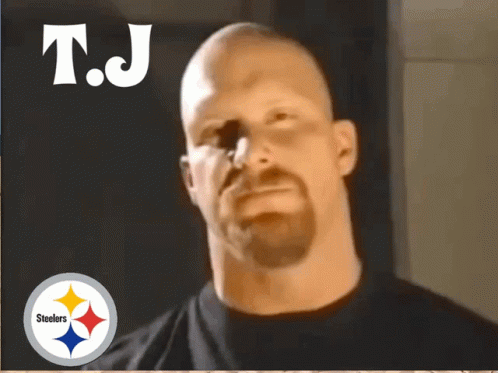 A Picture Of A Man With A Steelers Logo GIF