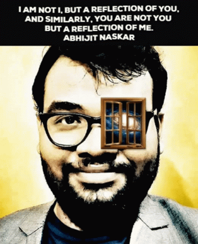 A Picture Of A Man With Glasses And A Quote By Abhijit Naskar GIF