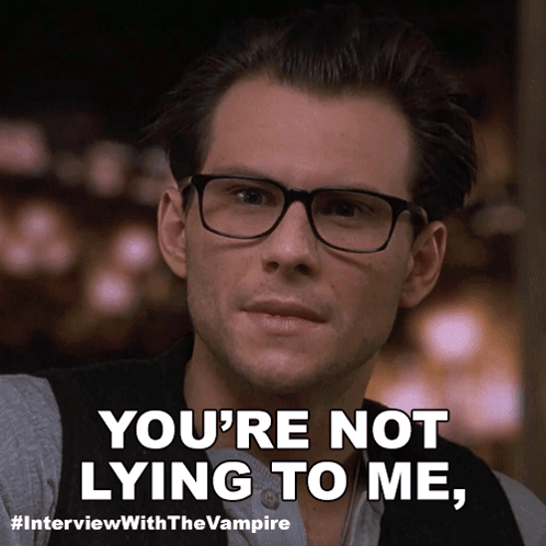 A Picture Of A Man With Glasses And The Caption You 'Re Not Lying To Me GIF