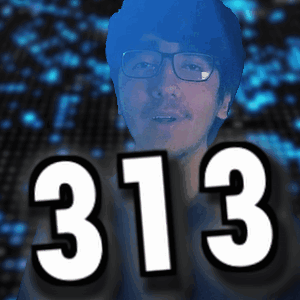 A Picture Of A Man With Glasses And The Number 313 Behind Him GIF