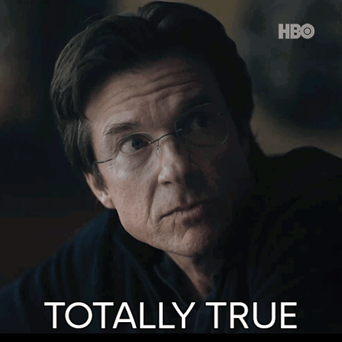 A Picture Of A Man With Glasses And The Words Totally True Below Him GIF