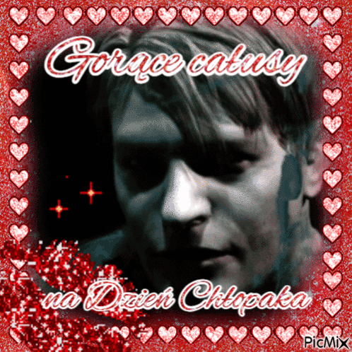a picture of a man with hearts around it and the words gorace calisty
