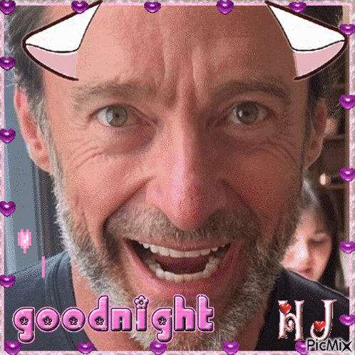 A Picture Of A Man With His Mouth Open And The Words Goodnight Hj On The Bottom GIF