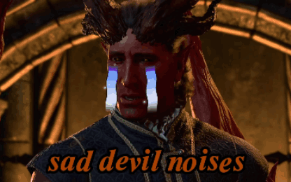 Man With Horns Sad Devil Noises GIF