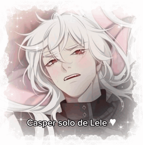 A Picture Of A Man With Long White Hair And The Words Casper Solo De Lele GIF