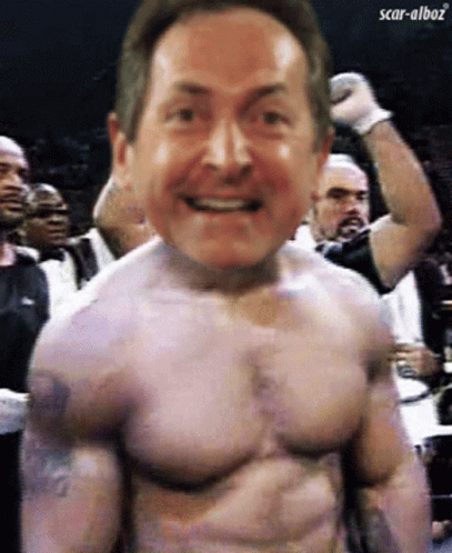 A Picture Of A Man With Scar-Alboz On The Bottom GIF