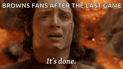 A Picture Of A Man With The Caption " Browns Fans After The Last Game " GIF