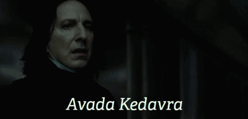 A Picture Of A Man With The Name Avada Kedavra Written On It GIF