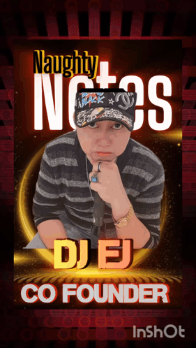 A Picture Of A Man With The Name Dj Ej Co Founder On It GIF