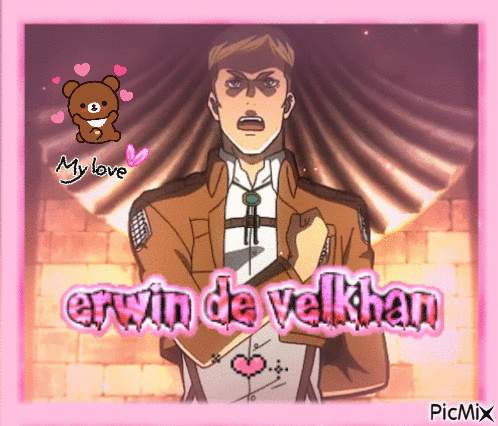 A Picture Of A Man With The Name Erwin De Velkhan On The Bottom GIF