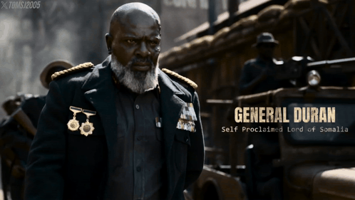 A Picture Of A Man With The Name General Duran On The Bottom GIF