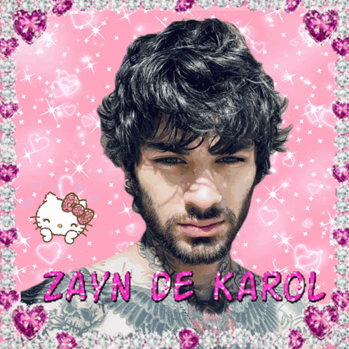 A Picture Of A Man With The Name Zayn De Karol Written On It GIF