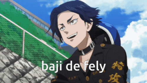 A Picture Of A Man With The Words Baju De Fely Written On It GIF