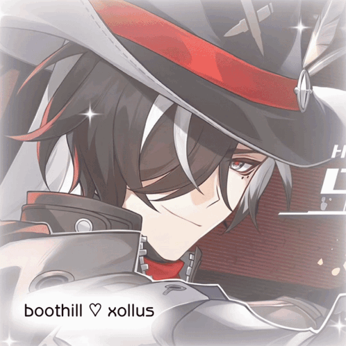 a picture of a man with the words boothill xollus on the bottom right