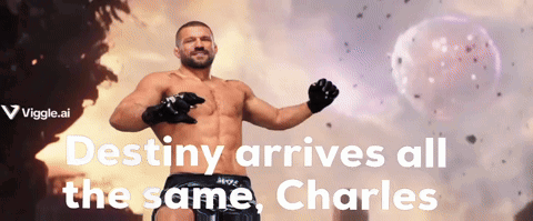 A Picture Of A Man With The Words Destiny Arrives All The Same Charles On The Bottom GIF