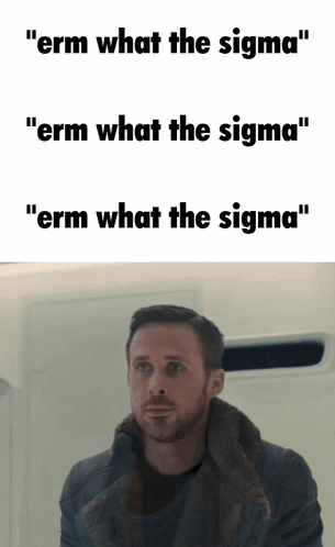 A Picture Of A Man With The Words " Erm What The Sigma " On Top GIF