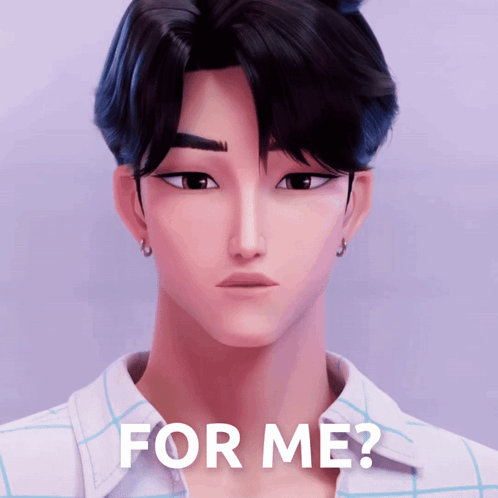 A Picture Of A Man With The Words " For Me " Below Him GIF