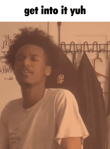 A Picture Of A Man With The Words Get Into It Yuh On The Bottom GIF