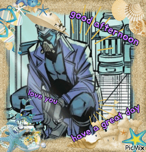 A Picture Of A Man With The Words " Good Afternoon Love You Have A Great Day " On It GIF