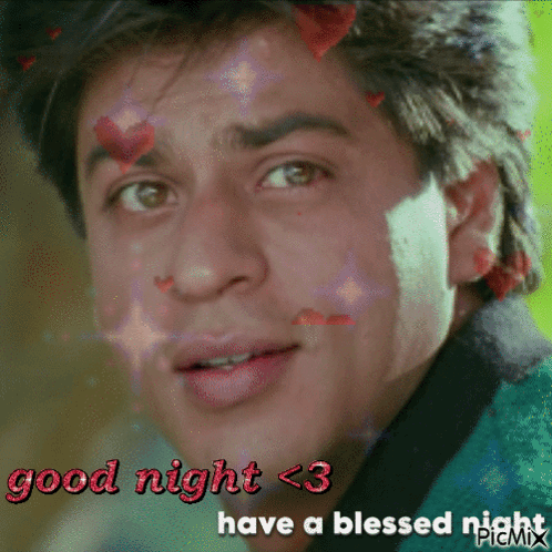A Picture Of A Man With The Words " Good Night < 3 Have A Blessed Night " GIF