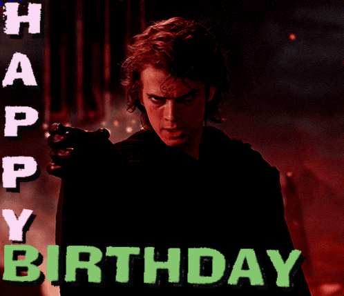 Man With Happy Birthday Text GIF