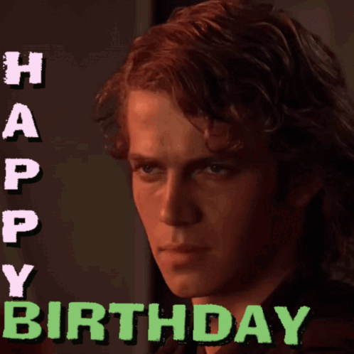 Man With Happy Birthday Text GIF