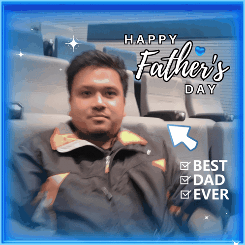 A Picture Of A Man With The Words Happy Father 'S Day On The Top GIF