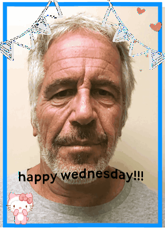 A Picture Of A Man With The Words Happy Wednesday On The Bottom GIF